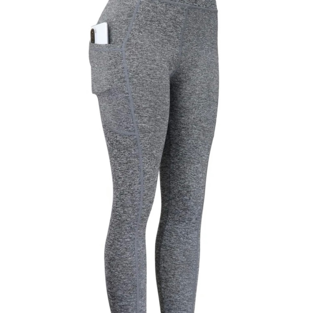 4pcs Yoga Tights M-Shaped Seam Sculpt Booty Compression Leggings With Side Phone - Picture 7 of 9